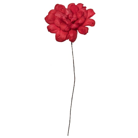 Dare2Decor 6 in. Maize Dahlia On Stem Artificial Flowers, Red - 18 in. - 6 per Bag DA3252343
